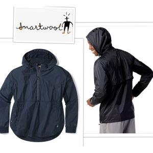 Men's Med Merino Wool Sport weatherproof Outdoor Ultralite Anorak Jacket 1/2 Zip